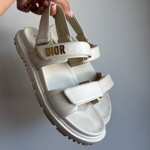 Dior Dioract Sandal White Lambskin Size 40